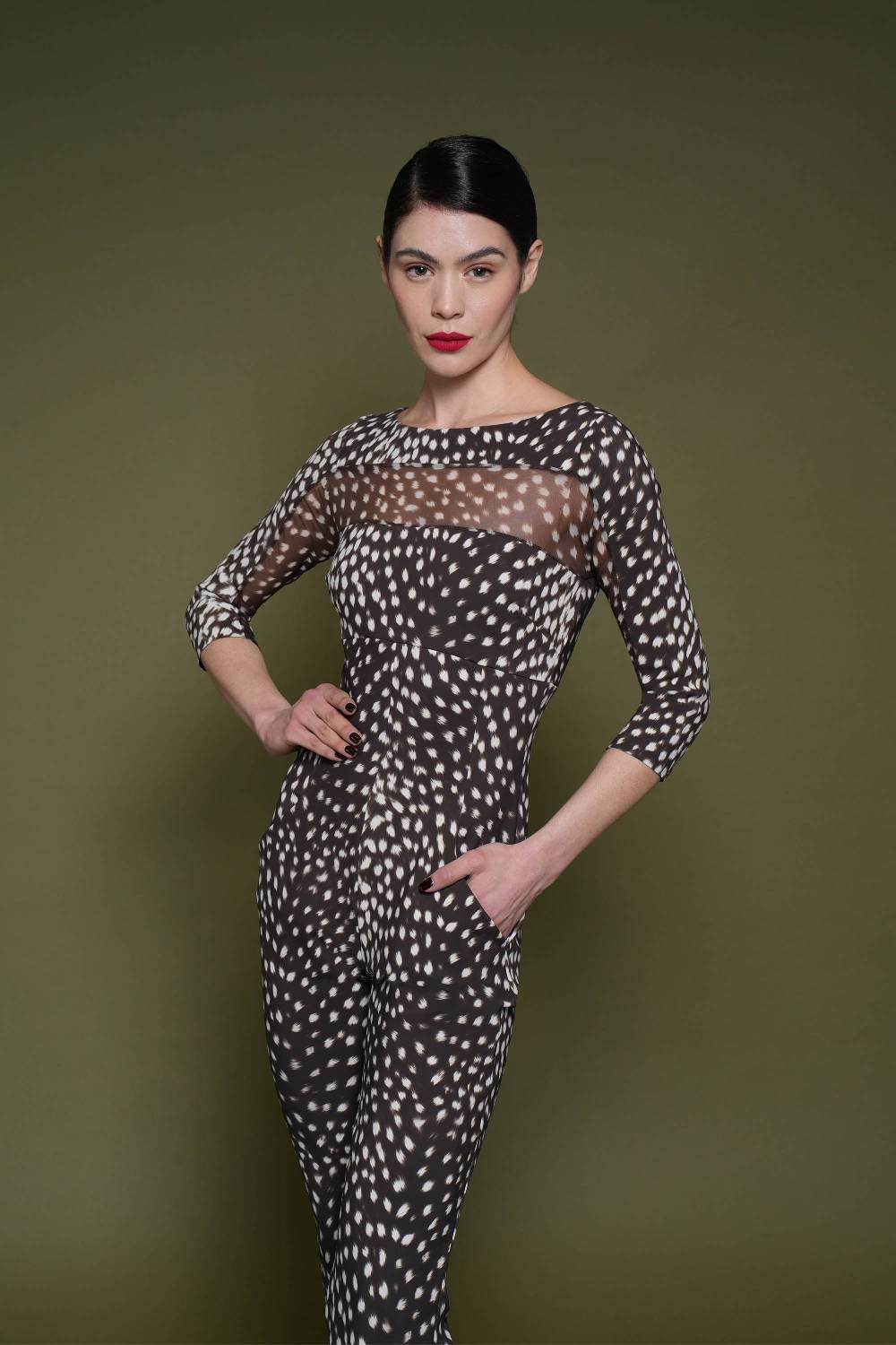 La Petite Robe Di Chiara Boni thany illusion printed jumpsuit Vendita Economica