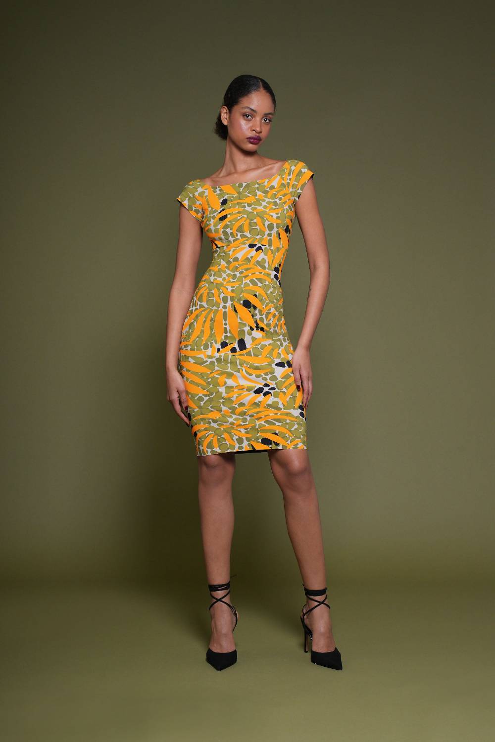 La Petite Robe Di Chiara Boni toffee printed dress Saldi Di Fabbrica
