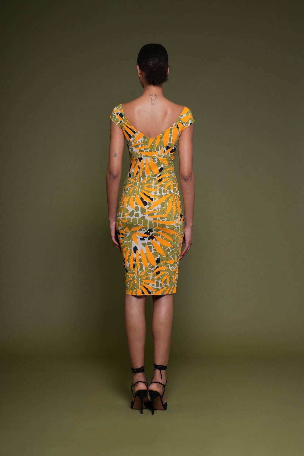 La Petite Robe Di Chiara Boni toffee printed dress Saldi Di Fabbrica