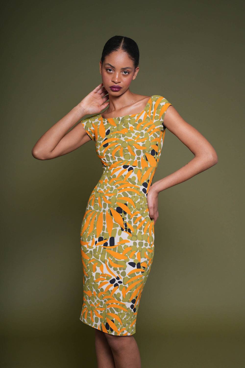 La Petite Robe Di Chiara Boni toffee printed dress Saldi Di Fabbrica