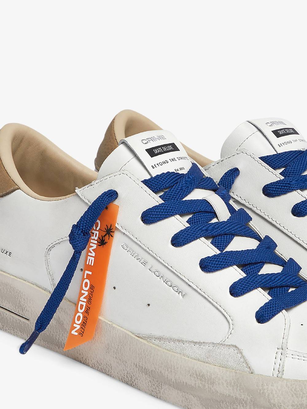 CRIME LONDON Sneakers Sk8 Deluxe 18106AA6 uomo pelle bianco In Saldo