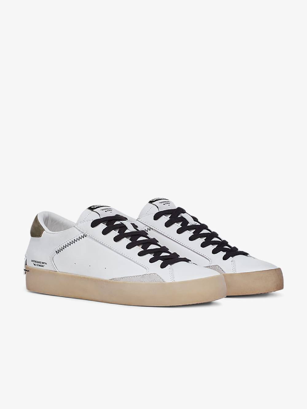 CRIME LONDON Sneakers Distressed 16008PP5 uomo pelle bianco Nuovo