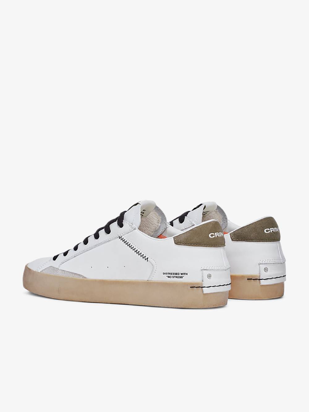 CRIME LONDON Sneakers Distressed 16008PP5 uomo pelle bianco Nuovo