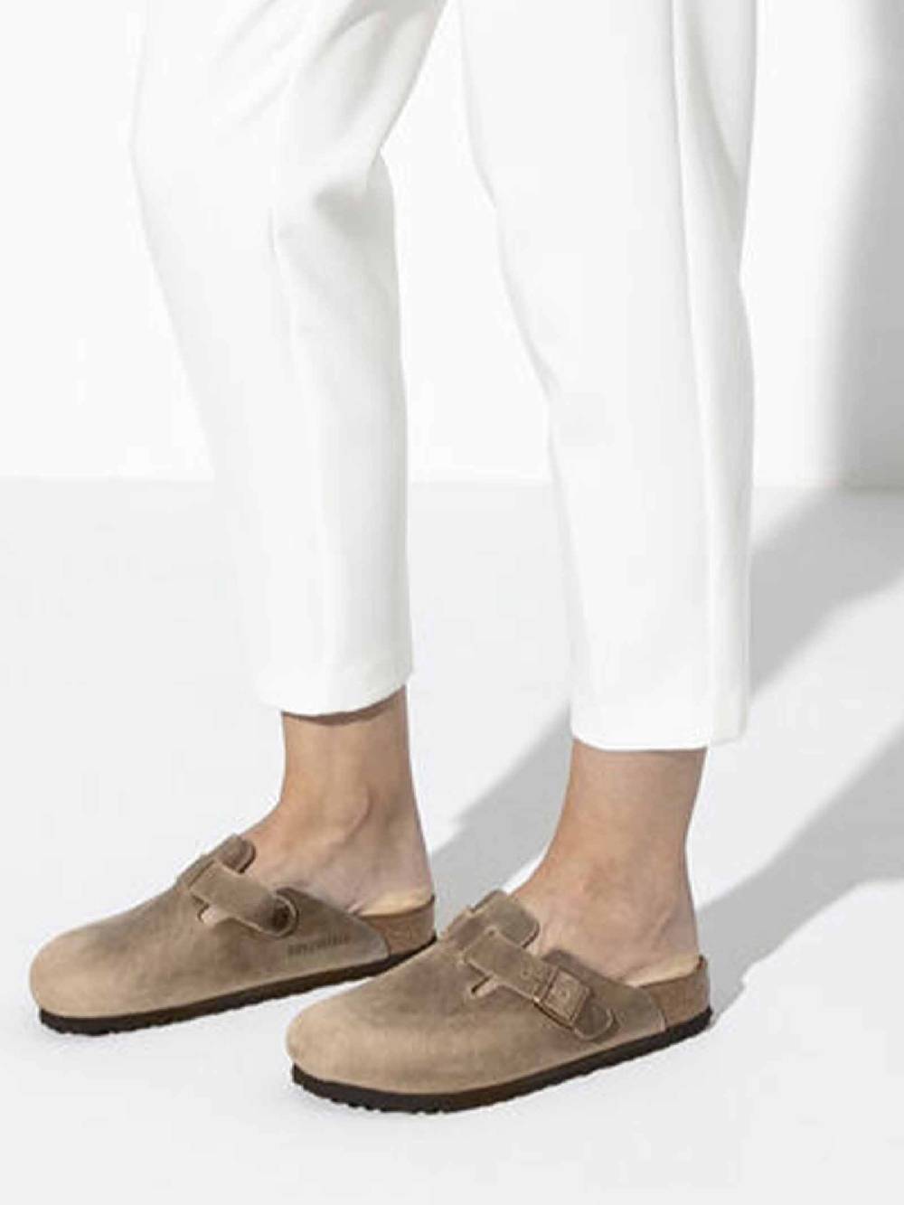 BIRKENSTOCK Ciabatte boston 960813 pelle marrone Vendita