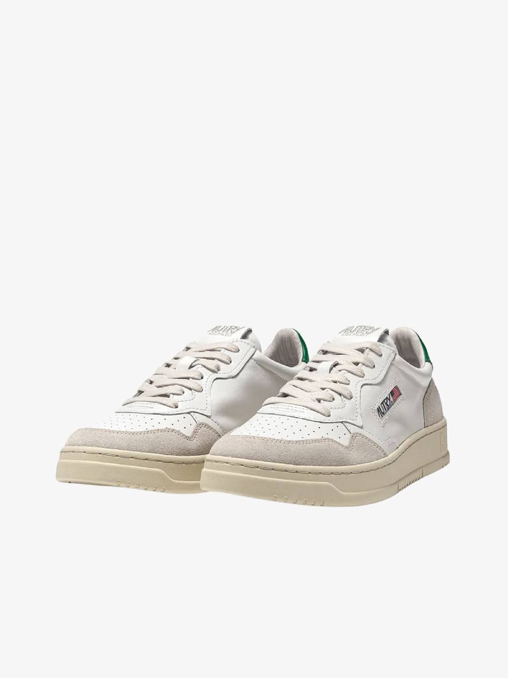 AUTRY Sneakers Medalist Low uomo in pelle bianco/verde Saldi