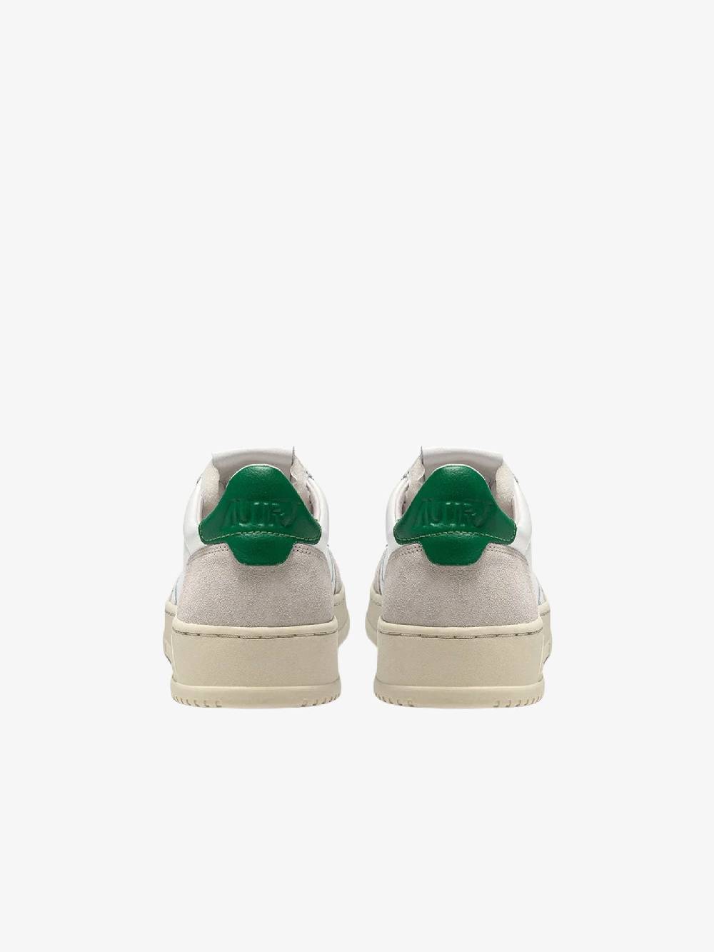 AUTRY Sneakers Medalist Low uomo in pelle bianco/verde Saldi