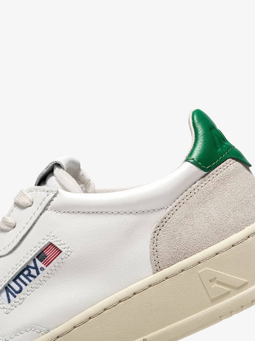 AUTRY Sneakers Medalist Low uomo in pelle bianco/verde Saldi