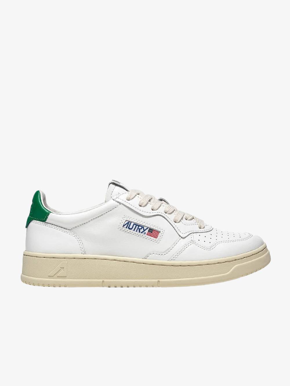 AUTRY Sneakers Medalist Low uomo in pelle bianco/verde Offerte