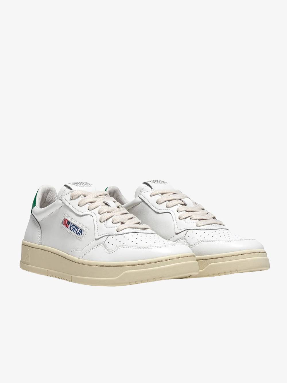 AUTRY Sneakers Medalist Low uomo in pelle bianco/verde Offerte