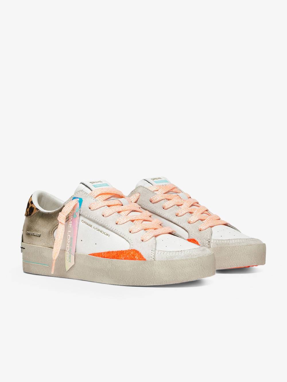 CRIME LONDON Sneakers SK8 Deluxe 27101PP6 donna pelle bianco In Saldo