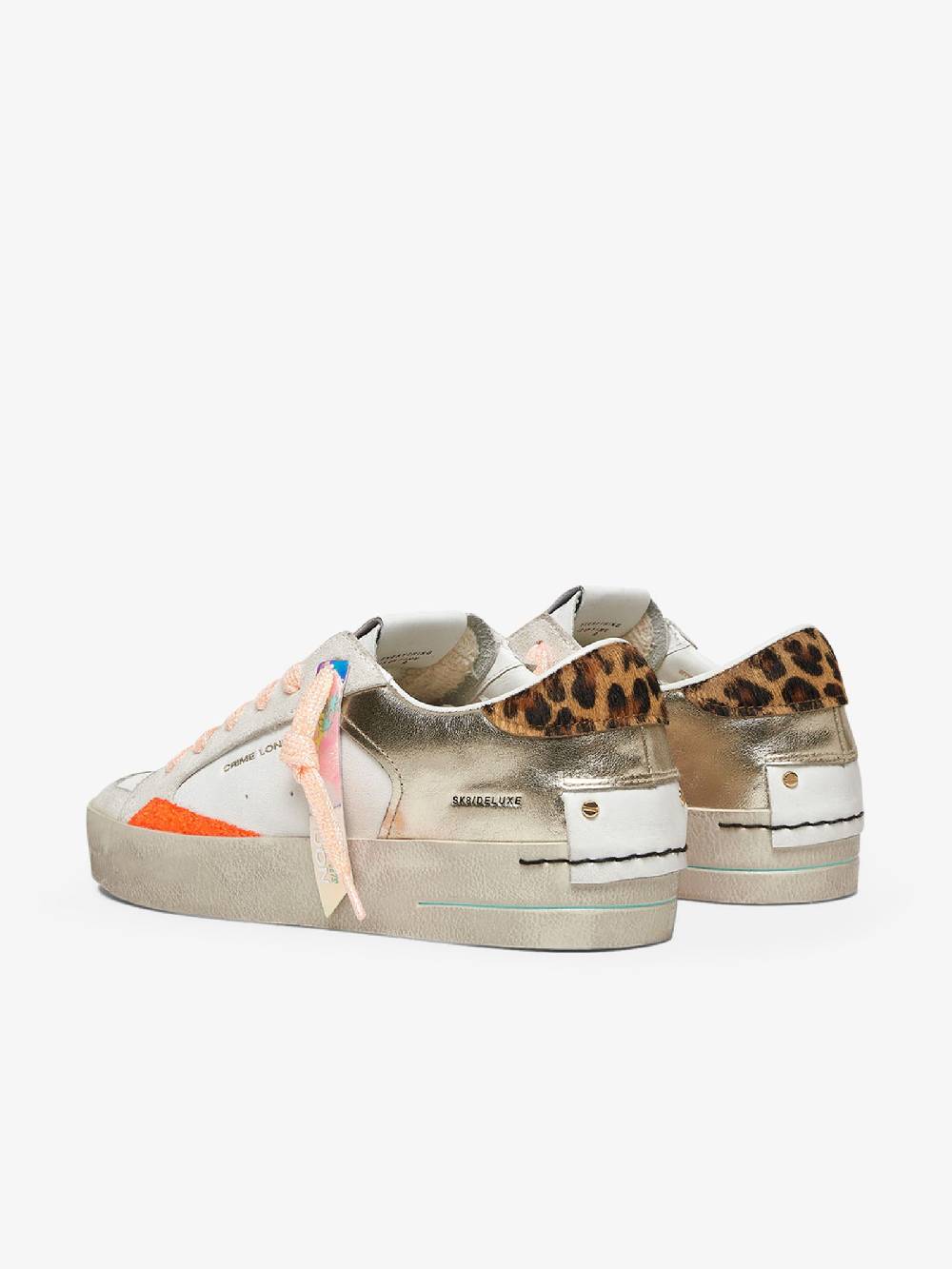 CRIME LONDON Sneakers SK8 Deluxe 27101PP6 donna pelle bianco In Saldo