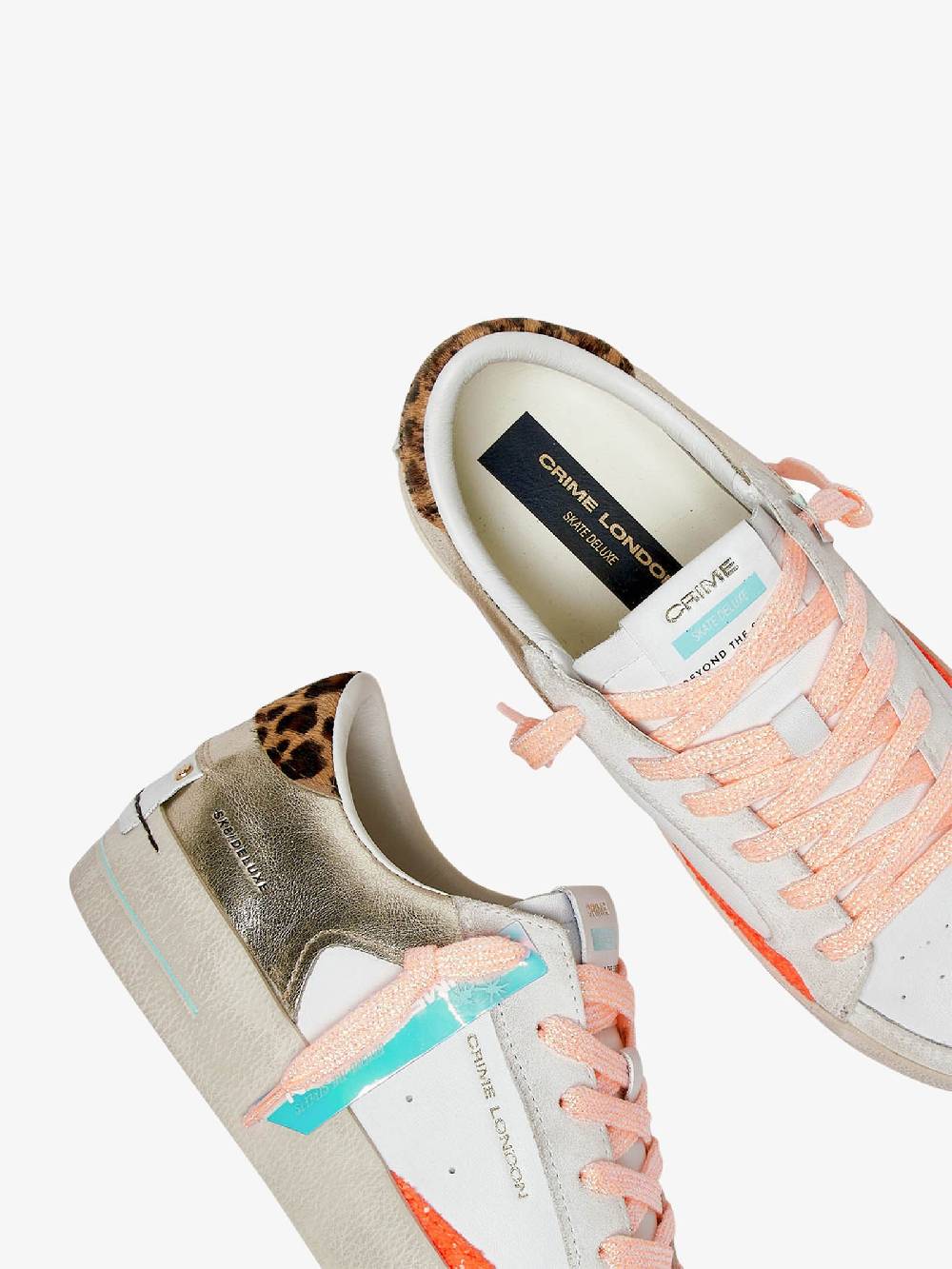 CRIME LONDON Sneakers SK8 Deluxe 27101PP6 donna pelle bianco In Saldo