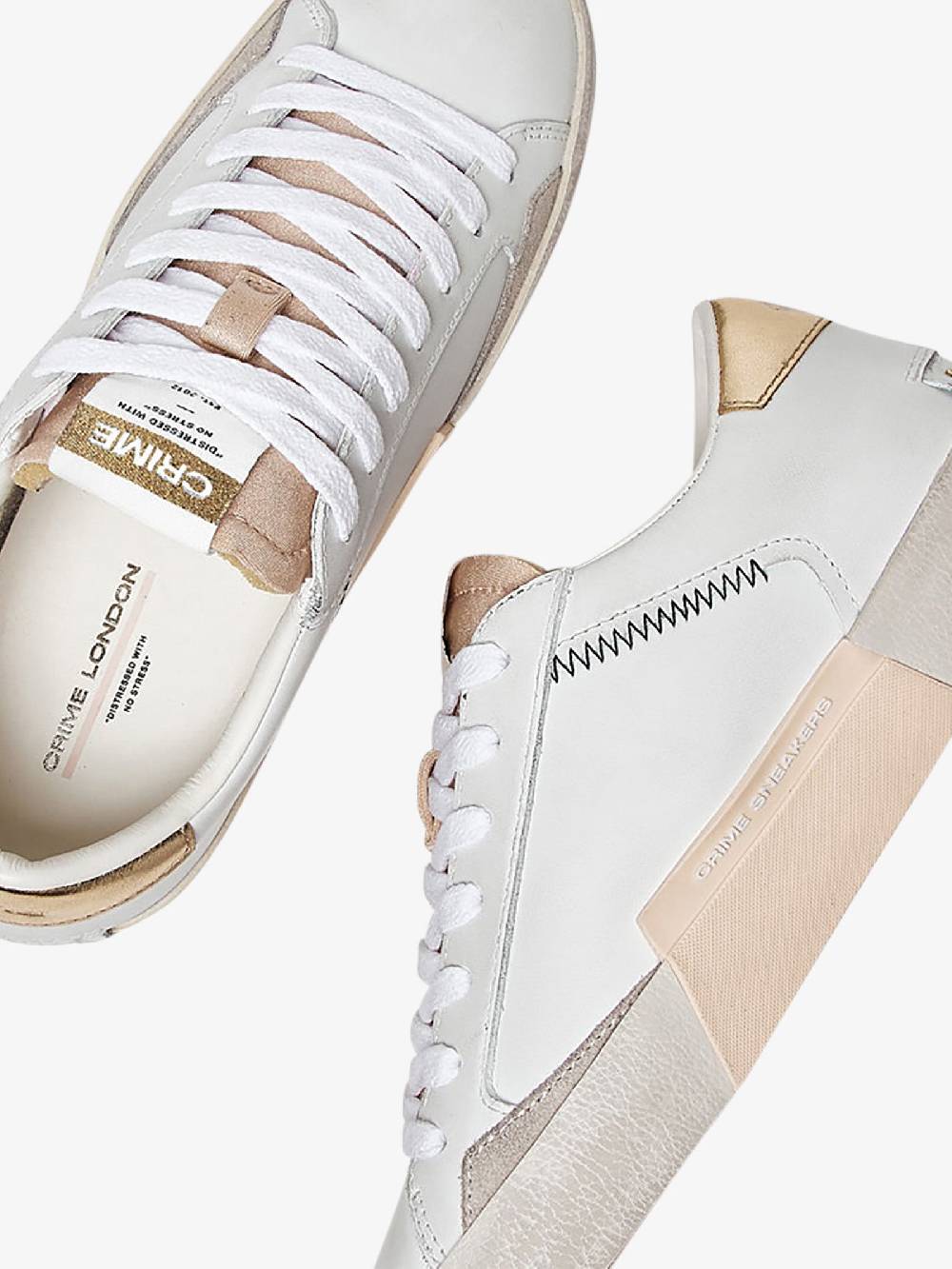 CRIME LONDON Sneakers Distressed 27006PP6 donna pelle bianco Nuova