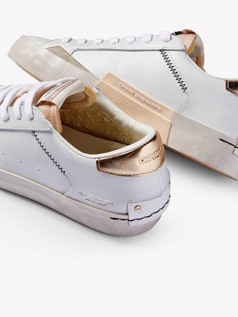 CRIME LONDON Sneakers Distressed 27006PP6 donna pelle bianco Nuova