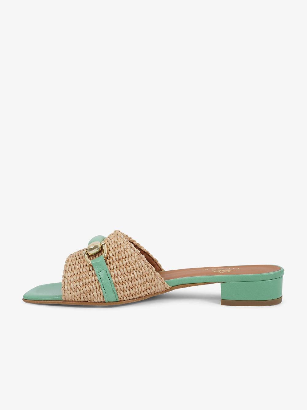 HESSY Sandali con tacco TACCO 10 720 donna rafia verde Nuovo
