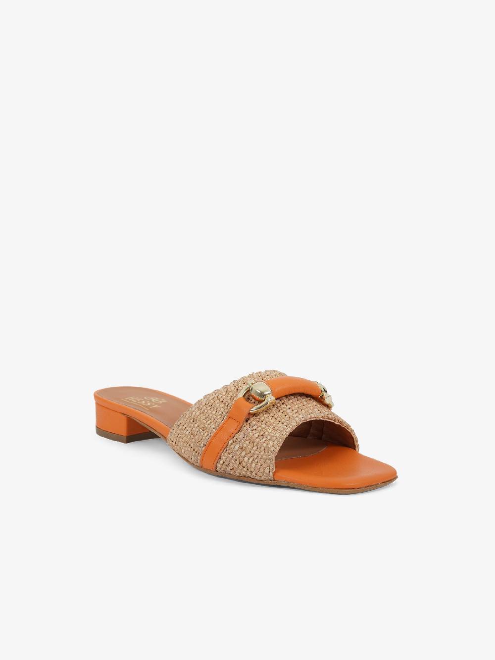HESSY Sandali con tacco TACCO 10 720 donna rafia arancione Spedizione Gratuita