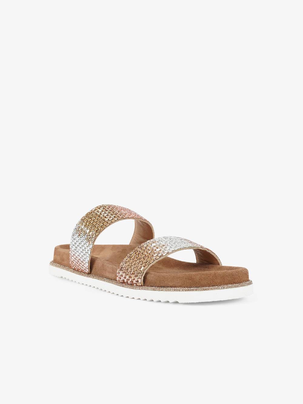 CB FUSION Sandali bassi metallizzato con doppia fascia CBF.R224013 donna pelle rosa In Vendita