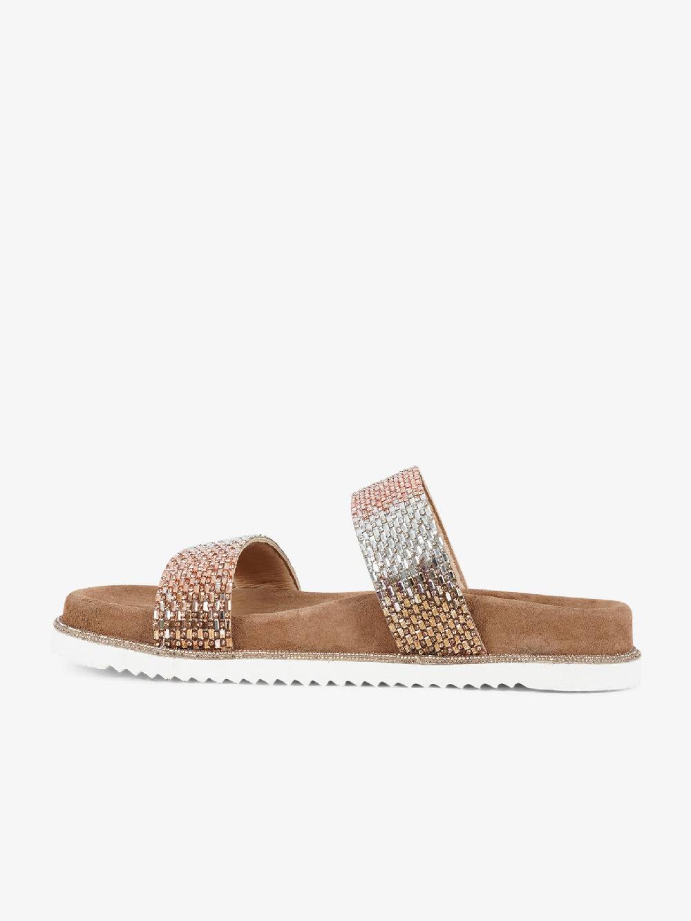 CB FUSION Sandali bassi metallizzato con doppia fascia CBF.R224013 donna pelle rosa In Vendita