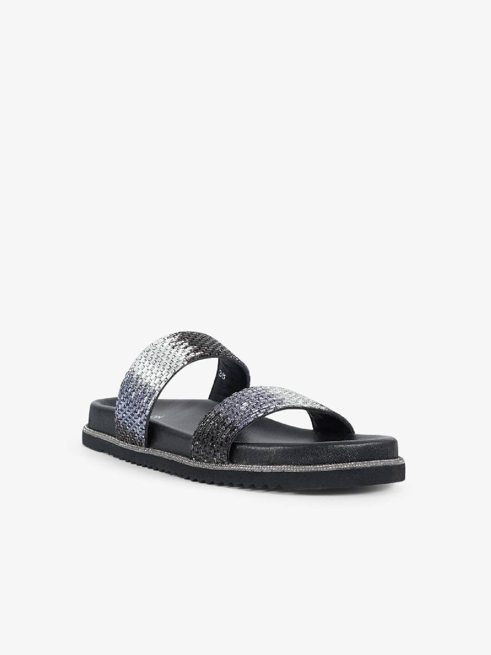 CB FUSION Sandali bassi metallizzato con doppia fascia CBF.R224013 donna pelle grigio Saldi