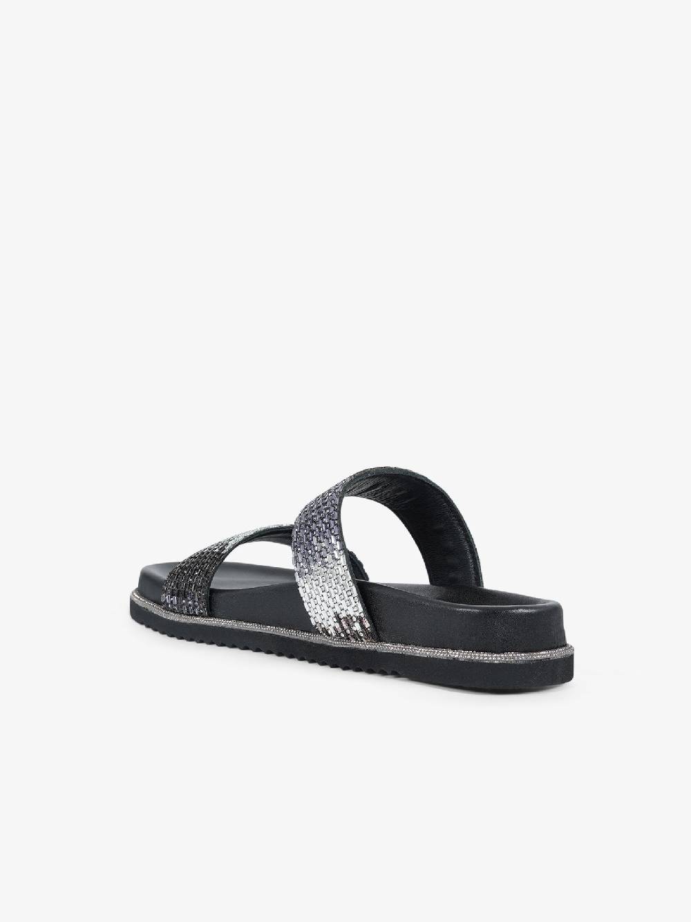CB FUSION Sandali bassi metallizzato con doppia fascia CBF.R224013 donna pelle grigio Saldi