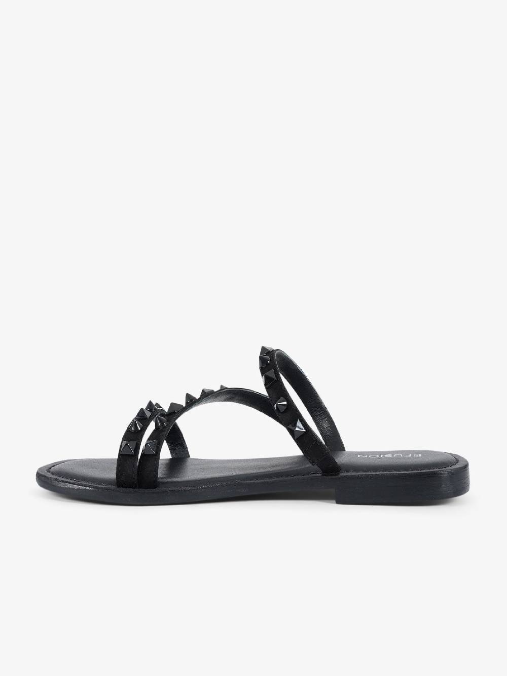 CB FUSION Sandali bassi con fascie e borchie piramidali CBF.R224004 donna pelle nero Offerte