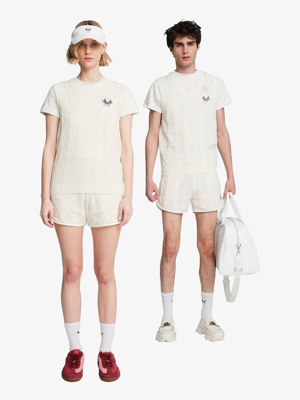 PUMA Bermuda PUMA x PALOMO T7 Shorts 625561_ cotone bianco In Saldo