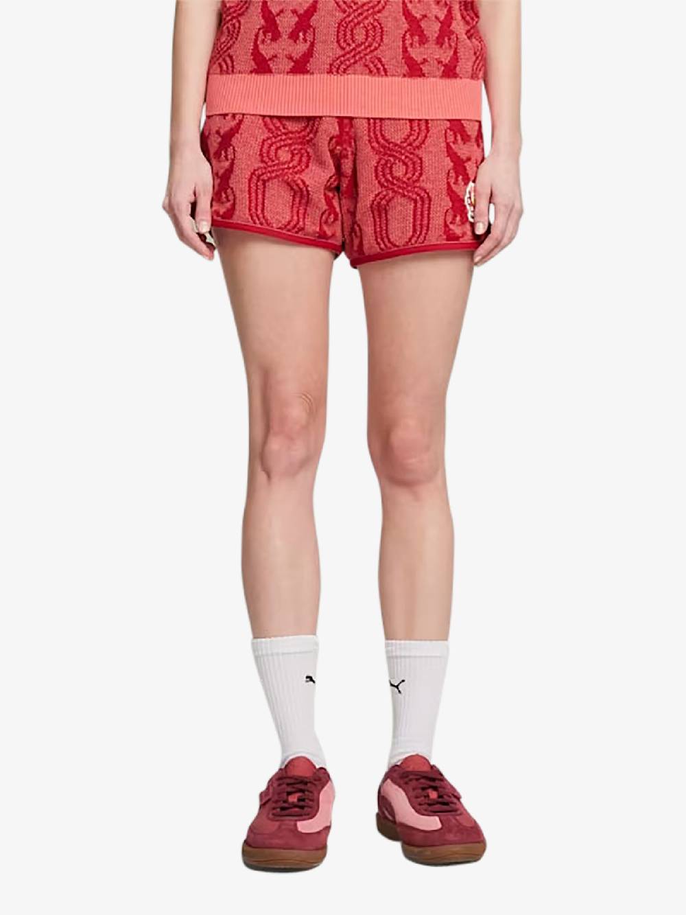 PUMA Bermuda PUMA x PALOMO T7 Shorts 625561_ cotone rosso Nuova