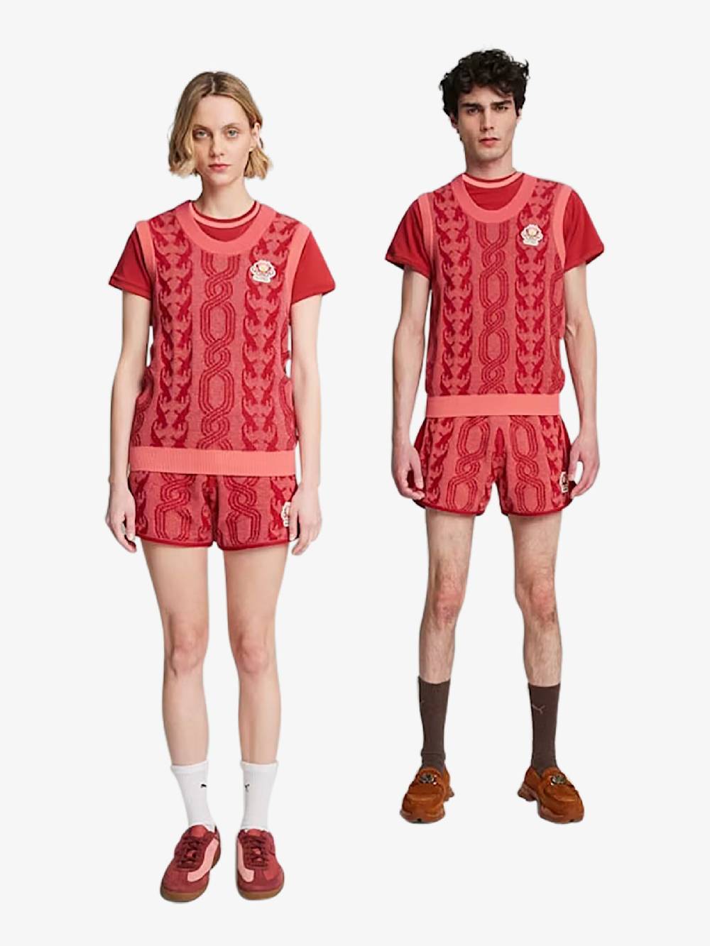 PUMA Bermuda PUMA x PALOMO T7 Shorts 625561_ cotone rosso Nuova