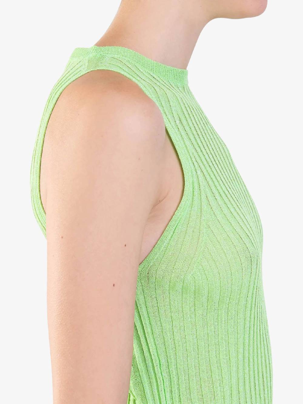 ALYSI Top a costina glossy 204411P4022 donna viscosa verde In Linea