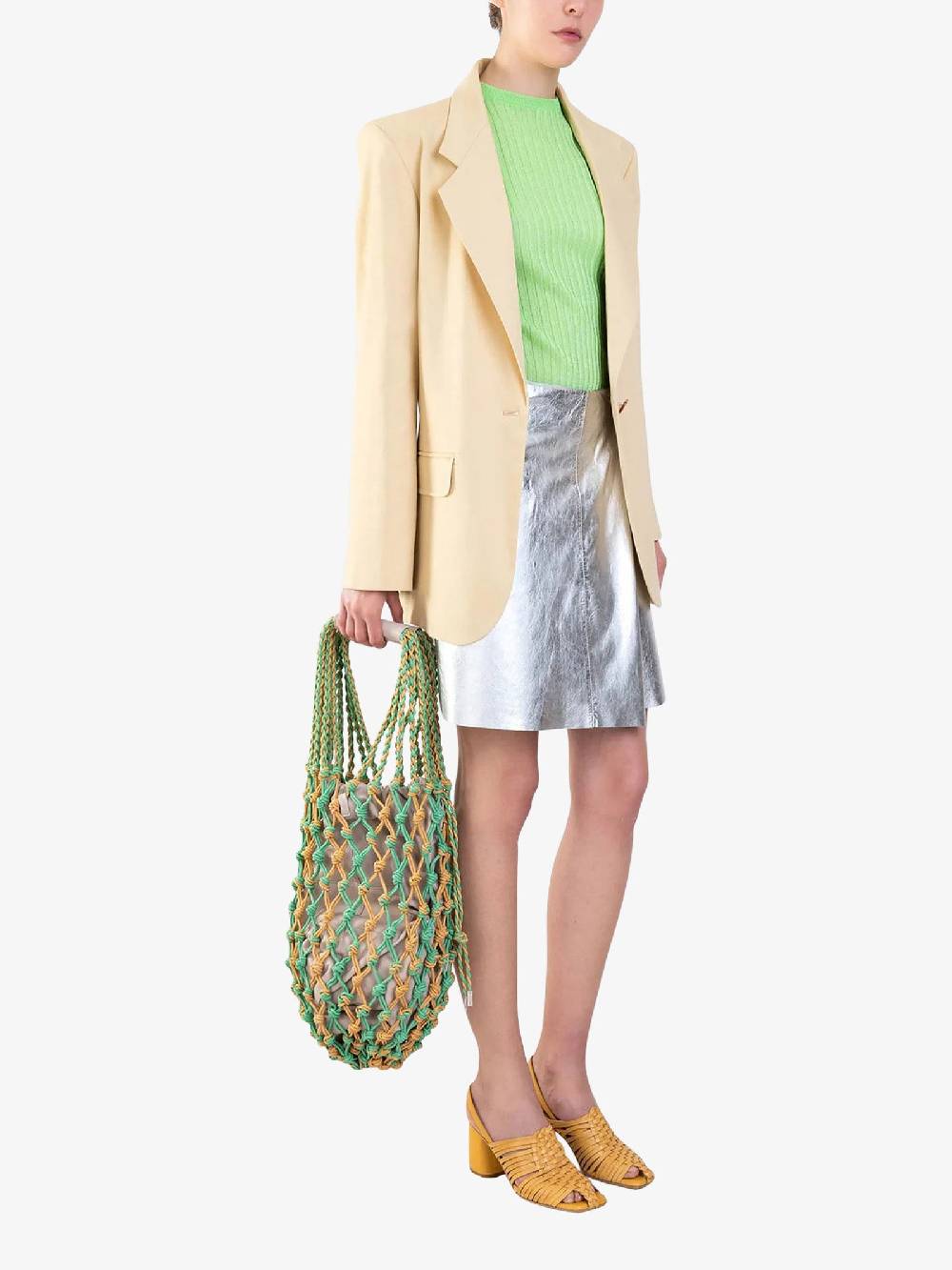 ALYSI Top a costina glossy 204411P4022 donna viscosa verde In Linea