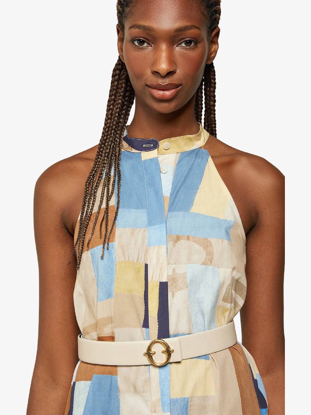 OTTOD'AME Abito lungo con spacco MCO_DA5088 donna cotone multicolor Vendita