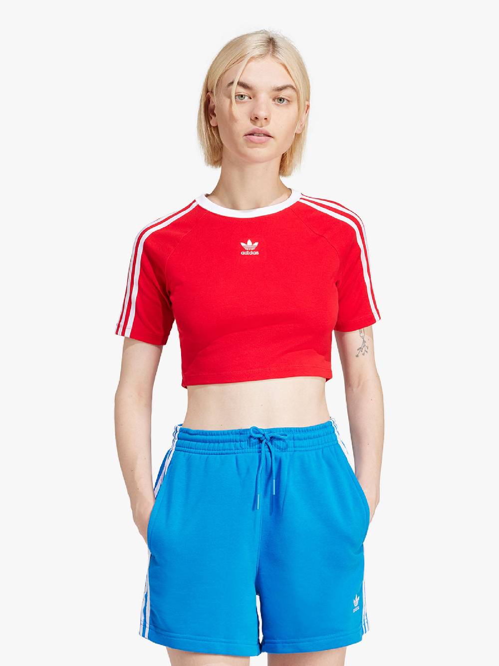 ADIDAS T-shirt 3-Stripes Baby IP0665 donna cotone rosso Promozione