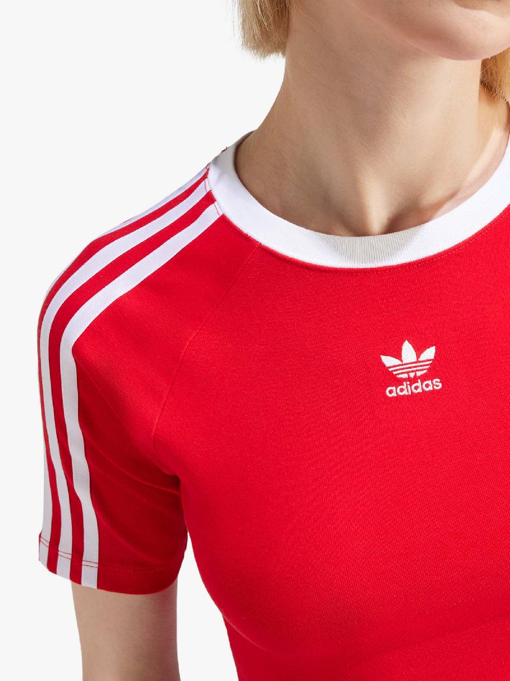 ADIDAS T-shirt 3-Stripes Baby IP0665 donna cotone rosso Promozione
