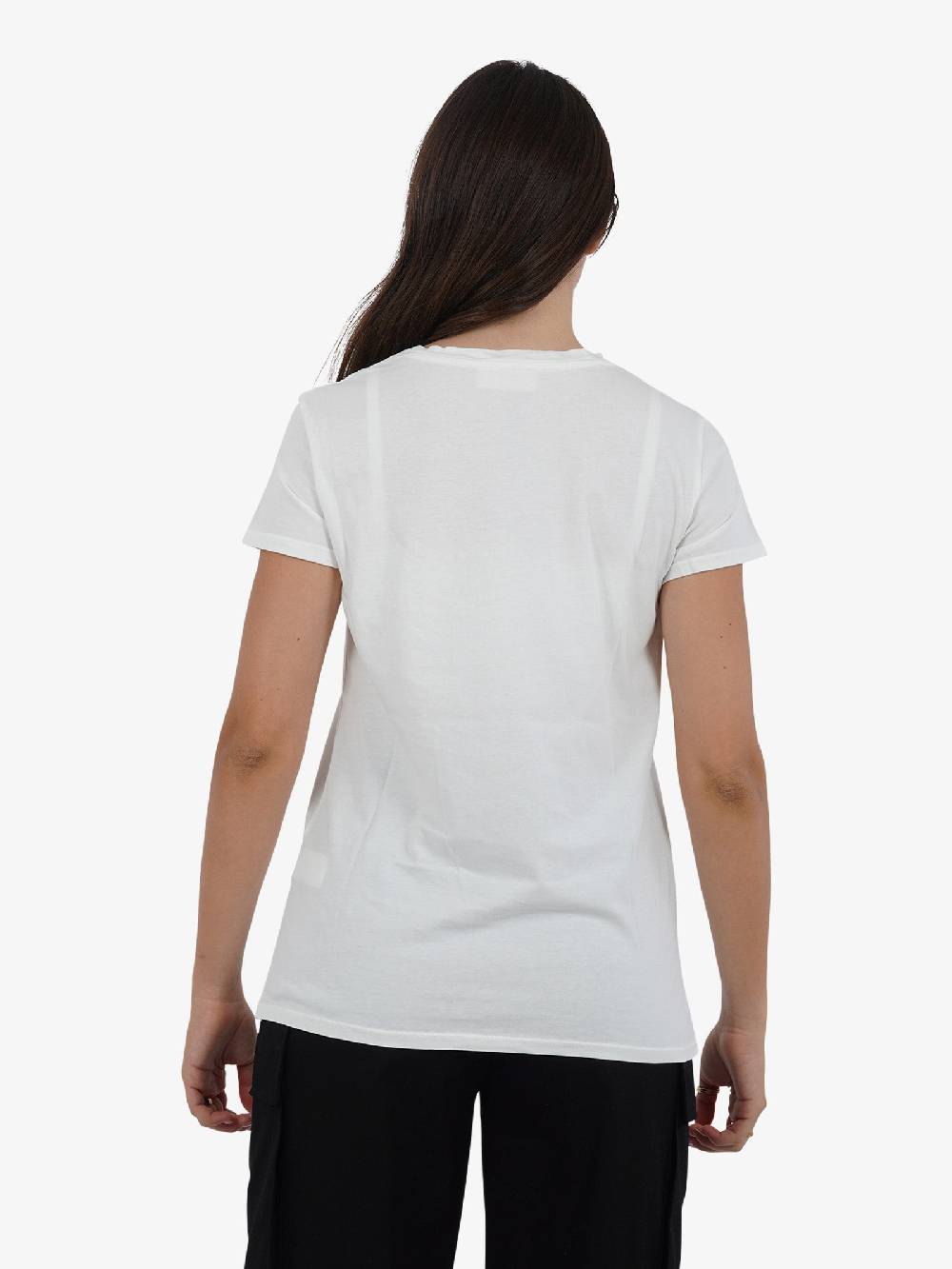 VICOLO T-shirt con logo in spugnetta RB0479 donna cotone bianco Pezzi Unici