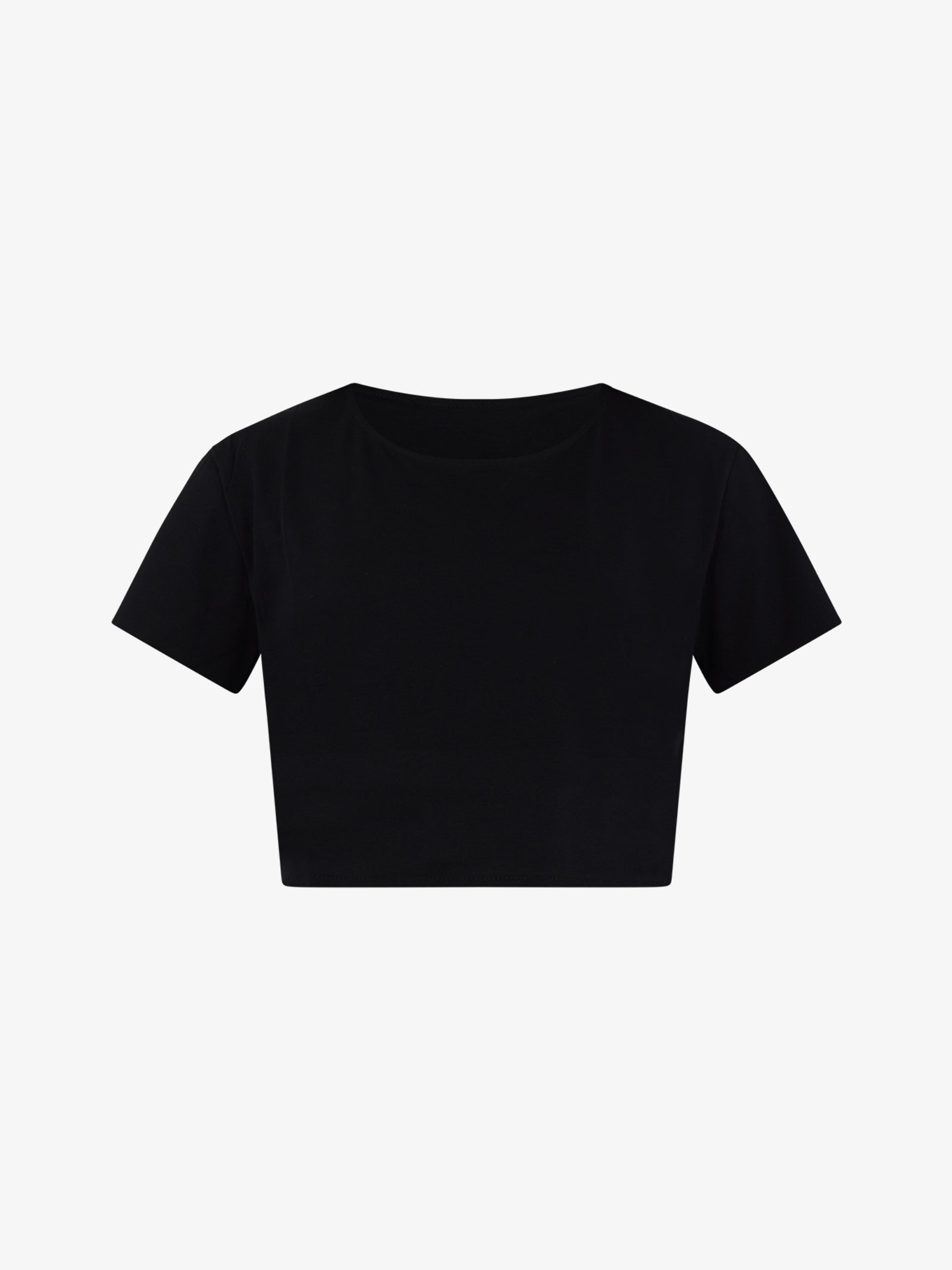 JIJIL T-shirt top cropped TS224 donna cotone nero Soddisfazione Garantita