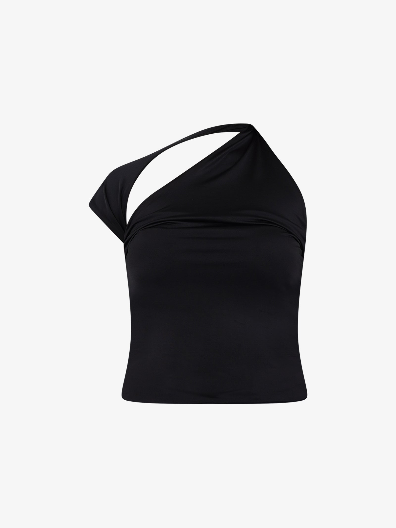 JIJIL T-shirt top monospalla asimmetrico TS217 donna nero Qualità Garantita