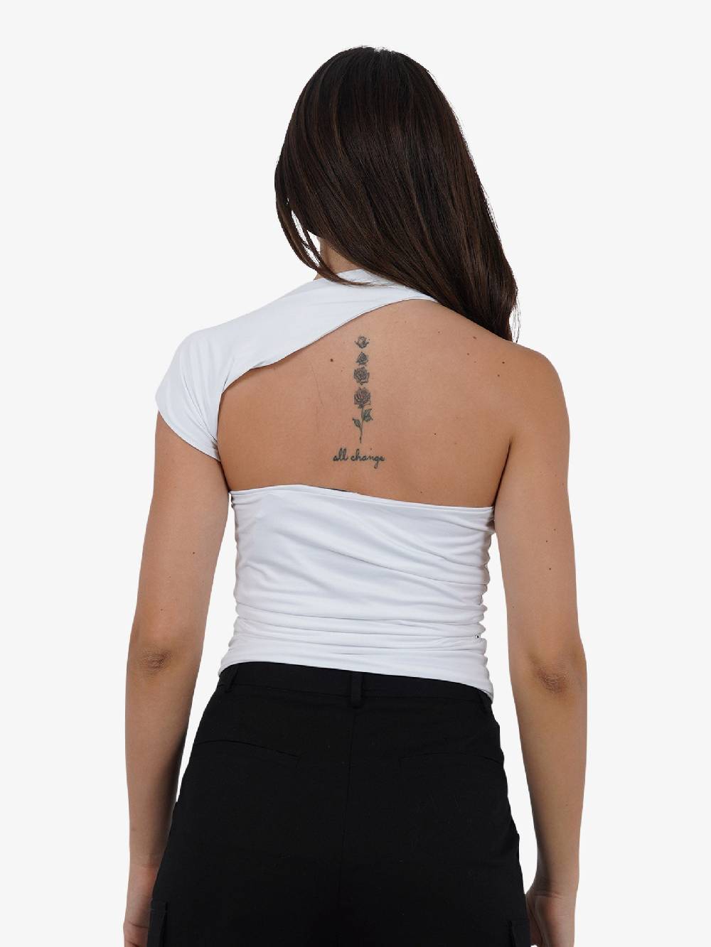 JIJIL T-shirt top monospalla asimmetrico TS217 donna bianco Negozi Online
