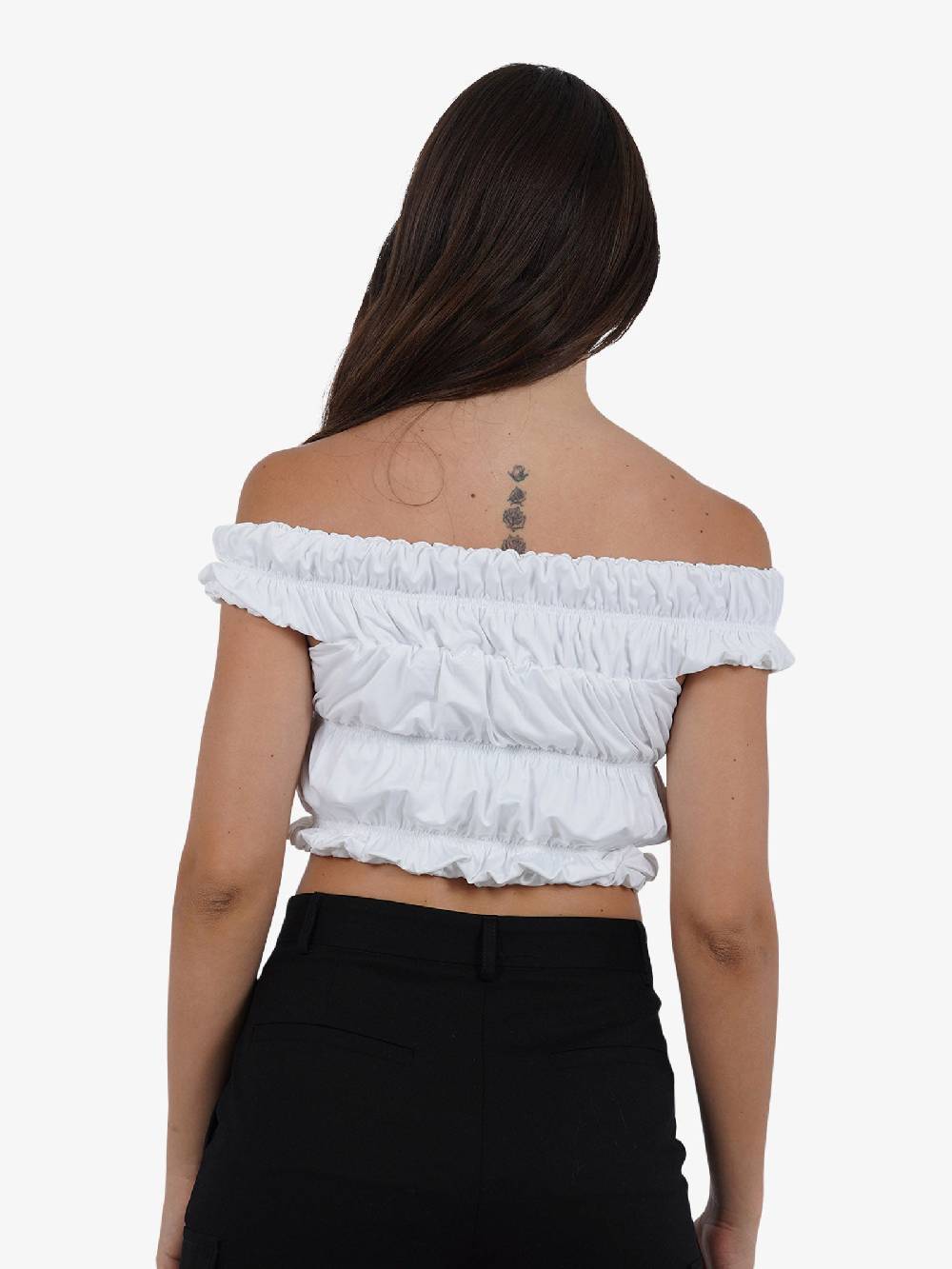 JIJIL Canotta cropped elasticizzata CN228 donna bianco Acquista Ora