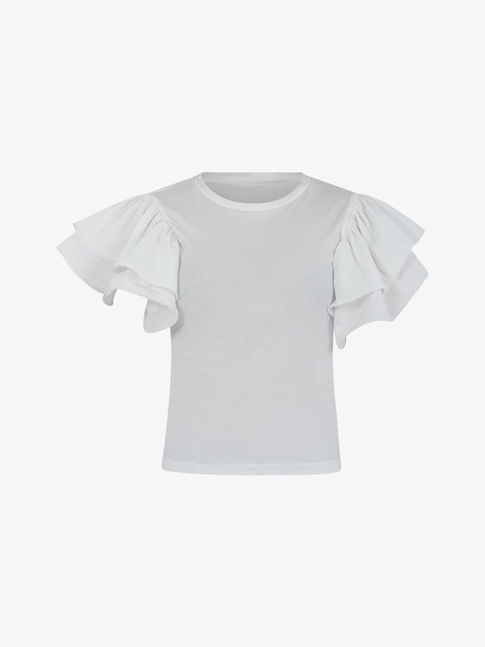 HAVE ONE T-shirt con volant TMI-L013 donna cotone bianco Promozione Limitata