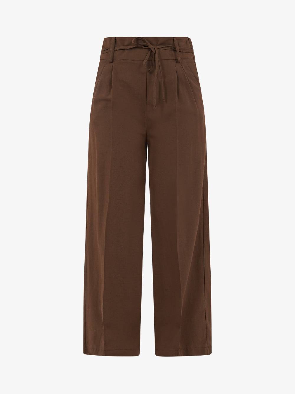 VICOLO Pantalone con coulisse e laccio TB1550 donna viscosa marrone Fino Al -60%