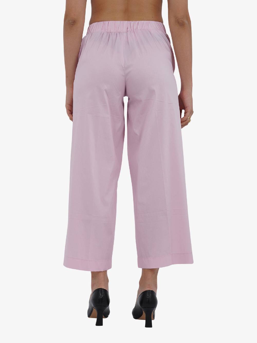 JIJIL Pantalone a vita alta PA279 donna cotone rosa Shopping Online