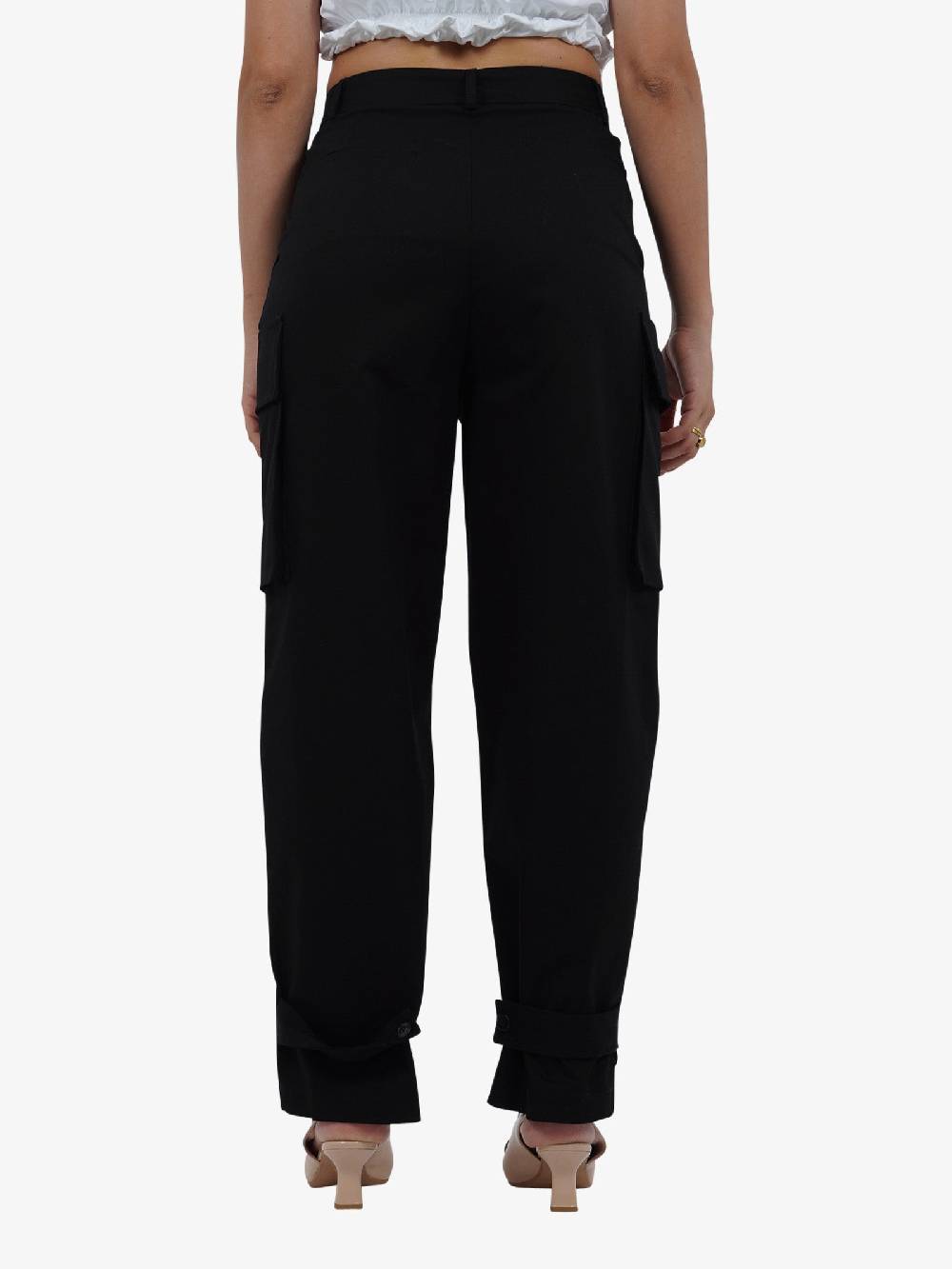 VICOLO Pantalone con tasconi TB0046 donna cotone nero Affare Del Giorno