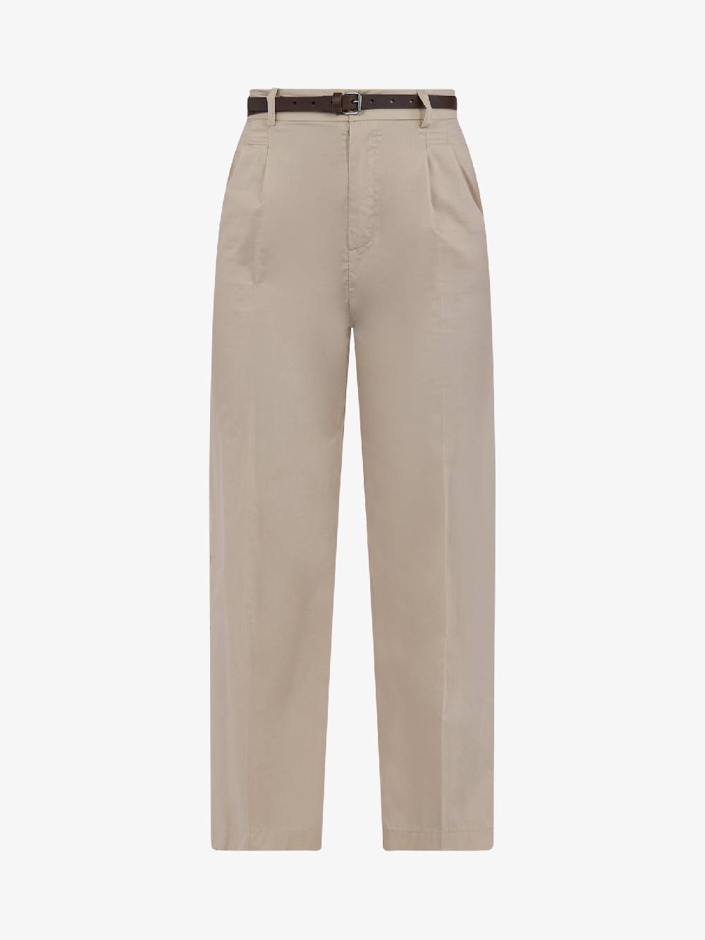 VICOLO Pantalone con pieghe TB2056 donna cotone beige Prezzo Ridotto