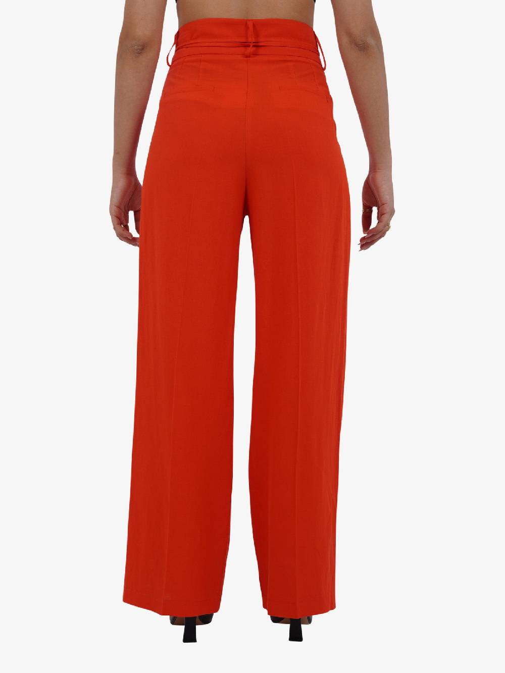 VICOLO Pantalone con coulisse e laccio TB1550 donna viscosa rosso Sottocosto