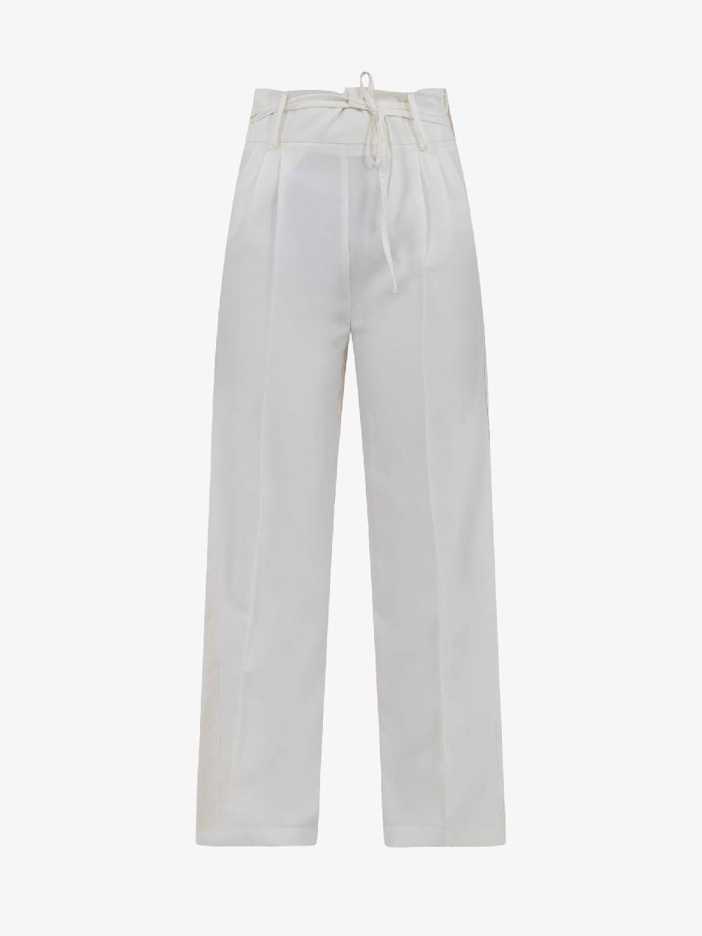 VICOLO Pantalone con coulisse e laccio TB1550 donna viscosa bianco Convenienza