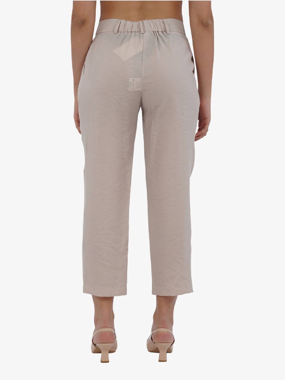 HAVE ONE Pantalone cropped con elastico PPA-L294 donna beige Novità