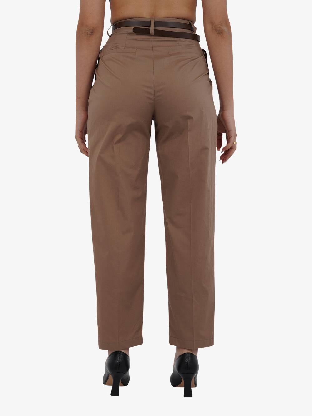 VICOLO Pantalone con pieghe TB2056 donna cotone marrone Presa