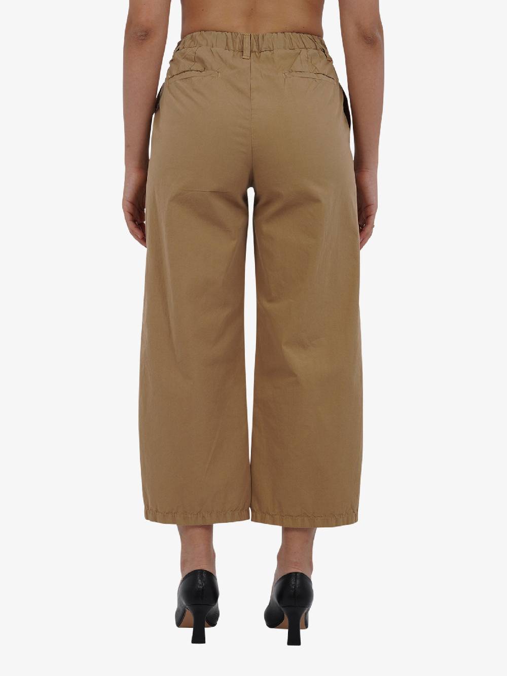 DIXIE Pantalone a vita alta P142J175 donna cotone beige Offerta