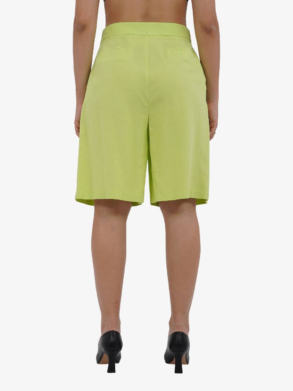 VICOLO Bermuda con pieghe TB1568 donna viscosa verde Economico