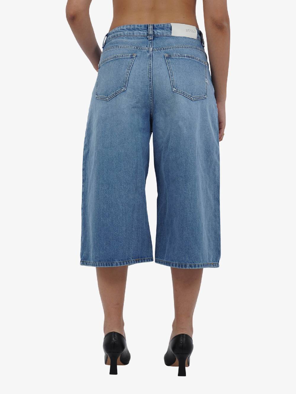 VICOLO Bermuda jeans lungo DB5340 donna cotone denim In Vendita